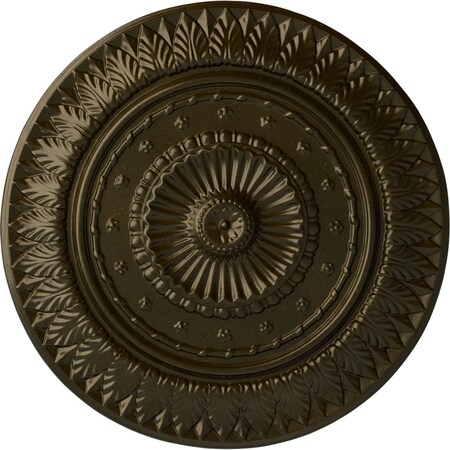 Ekena Millwork Christopher Ceiling Medallion, Hand-Painted Green Gold, 26 5/8"OD x 2 1/4"P CM26CSGGS